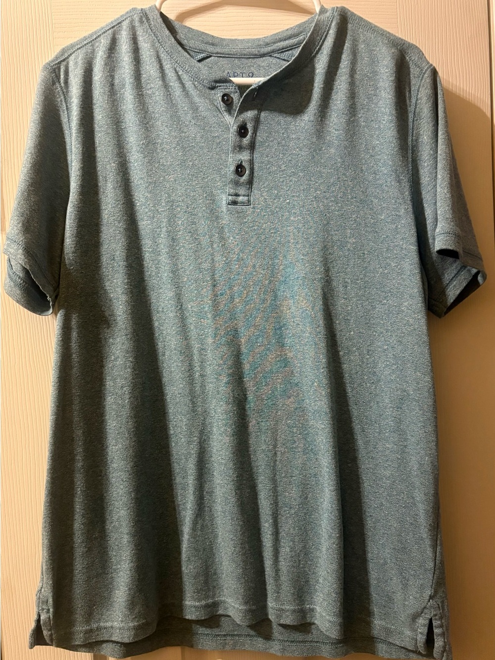 Apt. 9 Men's Heathered Teal Short Sleeve Henley